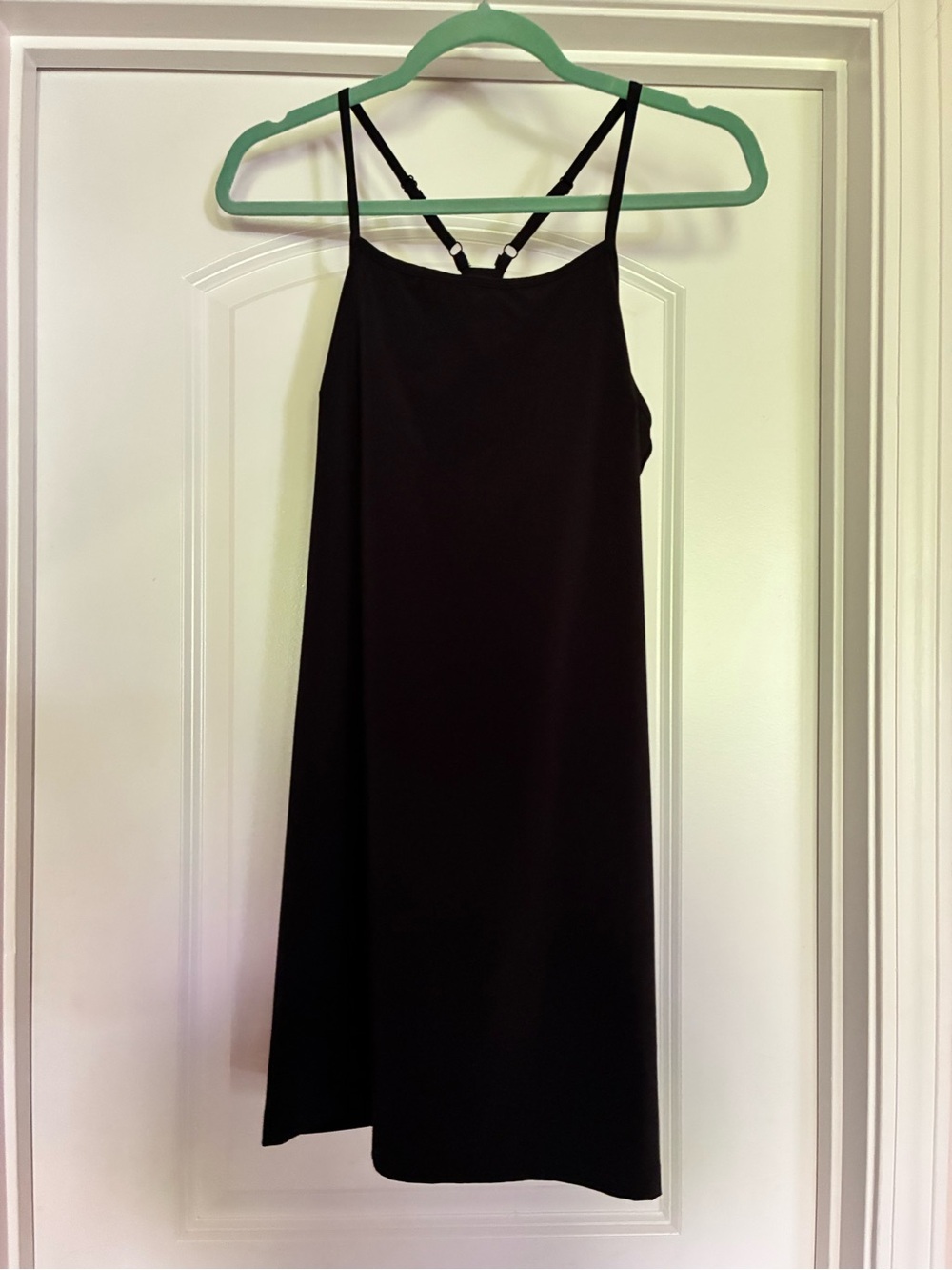 Athletic Black Mini Dress with Strappy Back